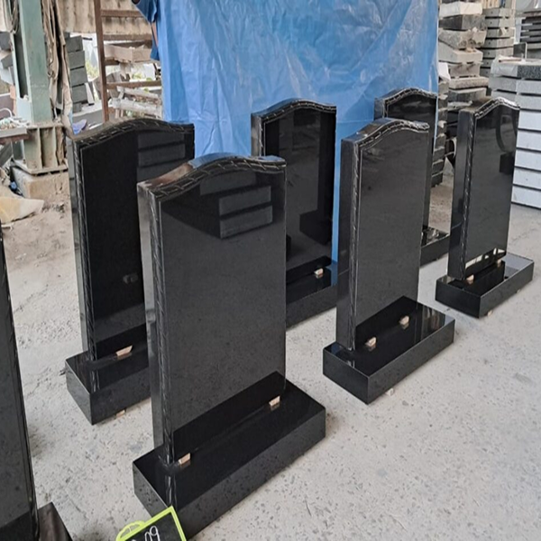 black ogee headstones with rope design
